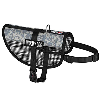 Dogline MaxAire Vest Therapy Dog Removable Patch Adjustable Harness Reflective for Puppies Small Medium and Large Dogs 13 by 16 Inch Girth Urban Camo - color: Urban Camo, size: Girth 13 by 16"