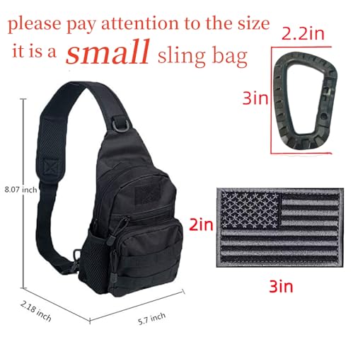 Armiya Men's Tactical Sling Bag, Small Shoulder Chest Molle Daypack Backpack for Cycling Hiking Camping Trekking