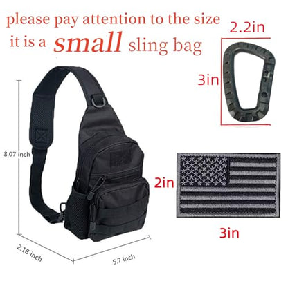 Armiya Men's Tactical Sling Bag, Small Shoulder Chest Molle Daypack Backpack for Cycling Hiking Camping Trekking