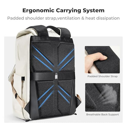 K&F CONCEPT Camera Backpack, Camera Bags for Photographers Large Capacity Camera Case with Raincover,15-15.6 Inch Laptop Compartment Compatible for Canon/Nikon/Sony/DJI Mavic Drone - color: 08-beige