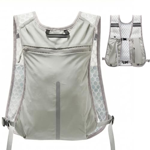 Hiking Backpack Ultralight – Packable Daypack for Women & Men, Breathable 3D Ventilated Backpack with Multiple Pockets, Foldable Travel Day Bag for Outdoor Walking, Camping & Commute（Gray,medium）