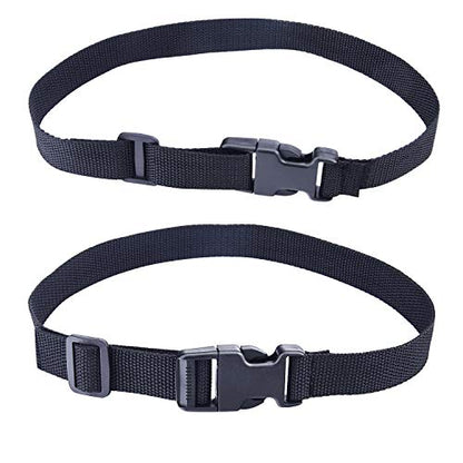 1 Inch 16 Yards Polypropylene Webbing Strap Band with 16 Set 1inch Side Release Plastic Buckles, Black