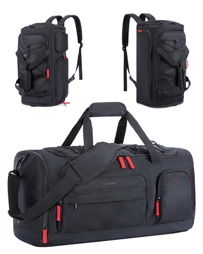 BAGSMART Gym Bag for Women & Men, 35L/63L Sports Travel Duffel Backpack with Shoe Compartment Laptop Compartment, Water Resistant Carry On Weekender Bag for Airplane - color: Black, size: 63 L Large
