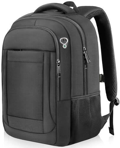 Large Travel Laptop Backpack, 17 Inch Laptop Backpack Airline Approved, Business Anti Theft Slim Sturdy Work Computer College High School Backpack Bag Fits 17.3 Inch Notebook for Men Women, Black - color: Black, size: 17 Inch