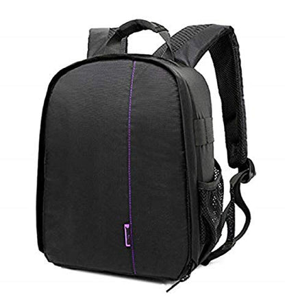 Elonglin Camera Backpack Waterproof Bag Compact Camera Cases for DSLR/SLR and Accessories (Black 5) - color: Purple Liner
