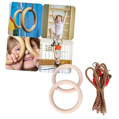 Sosoport Adjustable Rings Boys and Girls Gymnastic Rings with Rope Indoor Exercise for Full Body Strength