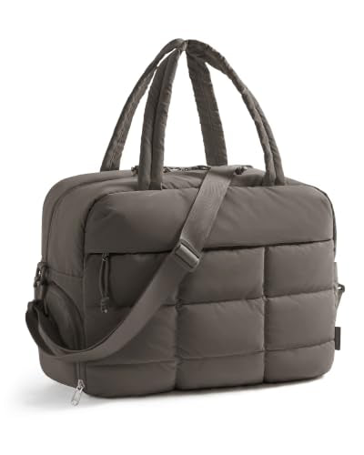 BAGSMART Gym Bag for Women, Carry on Travel Duffel Bag, Water-resistant Weekender with Shoe Compartment for Gym Travel Work, Dim Gray, Medium - color: Dim Gray, size: Medium