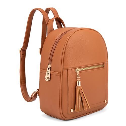Montana West Mini Backpack Purse for Women Anti Theft Backpacks with Secured Zipper and Tassel - color: Mini Brown
