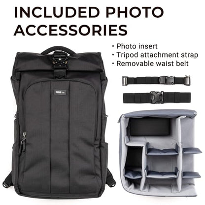 Think Tank FocusPoint 30L RollTop Camera Backpack - Greenway: Expandable Travel & Camera Backpack with Laptop Sleeve, Quick Side and Back Access, Rain Cover – Versatile Photography & Travel Bag - color: Greenway, size: 30 Liters