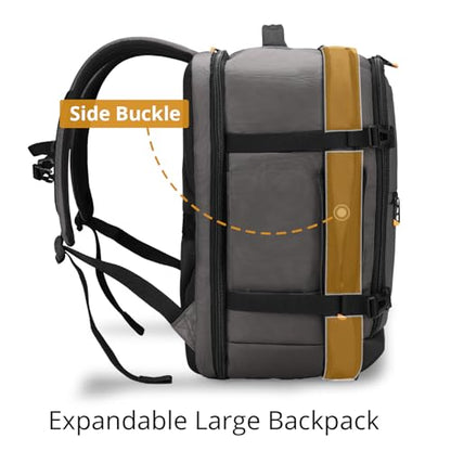 Swissdigital Design Travel Backpack 43L with USB Charging Port Laptop Backpack,TSA Friendly Flight Approved Carry-on Luggage Hand,Business Rucksack Fits 17 Inch Laptop Grey | SD1748-02 - color: Grey