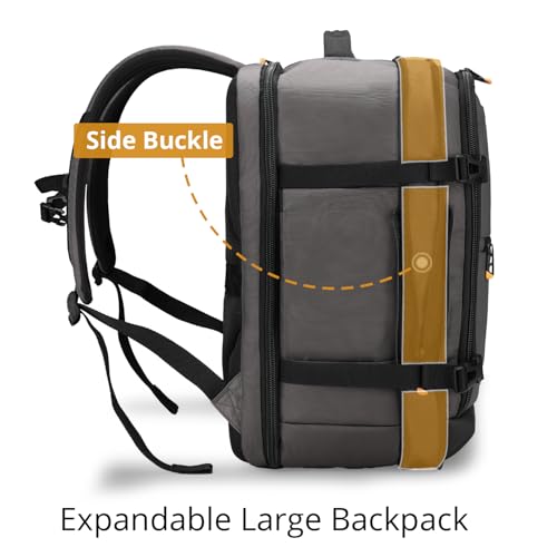 Swissdigital Design Travel Backpack 43L with USB Charging Port Laptop Backpack,TSA Friendly Flight Approved Carry-on Luggage Hand,Business Rucksack Fits 17 Inch Laptop Grey | SD1748-02 - color: Grey