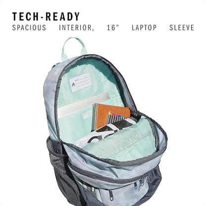 adidas Excel Backpack for Men & Women – Durable Large Athletic Laptop Bag - color: Stone Wash Semi Flash Aqua-stone/Onix Grey, size: OSFA