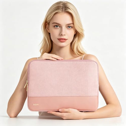 Laptop Case 15 inch, 15-16 inch Laptop Sleeve Compatible with MacBook Air 15 M4 A3241 M3 A3114 M2 A2941 2025-2023, Dell XPS 15, HP ASUS Lenovo Acer, Water-Resistant Computer Case Bag - color: Pink Color Blocking, size: 15-16 inch