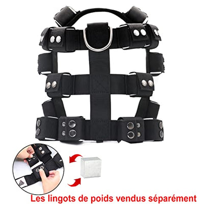Dog Harness for Small Medium Large Dogs No Pull, Dog Weighted Vest, Tactical Dog Harness for Pit Bulls with Pockets (Adjustable Weight) - Weight Loss, Exercise, Walking, Muscle - size: Size XS/Dog's Waist 19.5"-24.5"