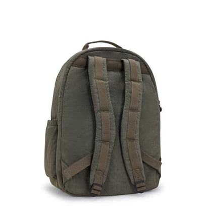 Kipling Women's Seoul Extra Large 17" Laptop Backpack, Durable, Roomy with Padded Shoulder Straps, Built-In Protective Sleeve - color: Field Green, size: 13.5''L x 17.75''H x 9''D