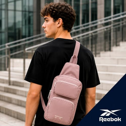 Reebok Unisex Crossbody Bag - Convertible Compact Durable Cross Body Bag for Women and Men - Gym and Travel Essentials, Size One Size, Mikayla Ashen Lilac - color: Mikayla Ashen Lilac