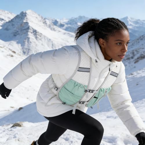 Hydration Backpack Lightweight Running Vest for Women Men with 500ml Soft Flask Hiking Daypack - color: Aqua+500ml Soft Flask