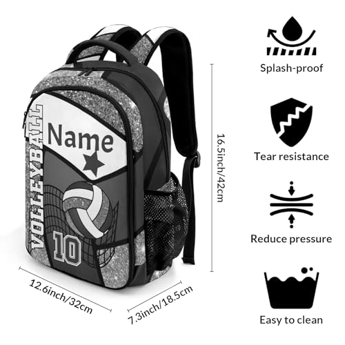 Volleyball Grey Print School Backpack Laptop Bag for Woman Man Gift - color: Muilti 11