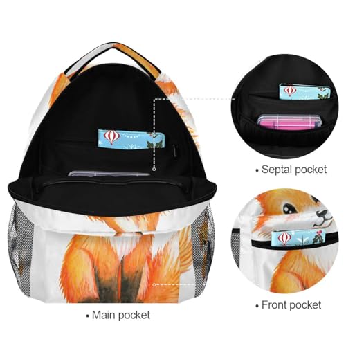 ALAZA Cute Little Fox Animal Print Large Backpack Personalized Laptop iPad Tablet Travel School Bag with Multiple Pockets - color: Fox