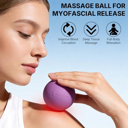 Massage Lacrosse Balls for Myofascial Release, Peanut Massage Ball, Mobility Ball for Physical Therapy - Deep Tissue Massage Tool for Trigger Point Therapy, Muscle Relaxer, Yoga Therapy (Sky Blue) - color: Blue-purple