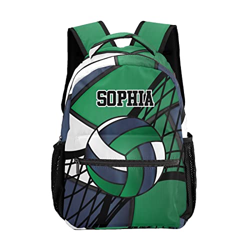 Personalized Custom Volleyball Green Black Backpack Lightweight Travel Hiking Causual Bag With Name - color: Design 2