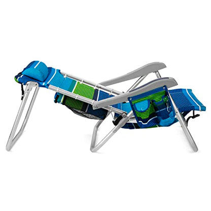 Homevative Cooler+ Folding Backpack Beach Chair with 5 Positions, Towel bar, XL Cooler Pouch, Storage Net, Cup and Phone Holder, Deep Sea, 2 Pack - color: Deep Sea