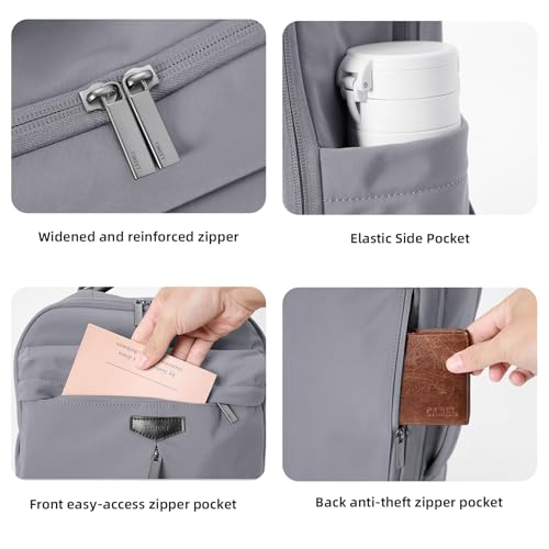 Timeet Travel Backpack for Women Men, 32L 4 In 1 Carry on Luggage Backpack, TSA Friendly Flight Approved 17 Inch Laptop Backpack, Waterproof Travel Bag for Work School Camping Hiking, Elegant Gray - color: Elegant Gray