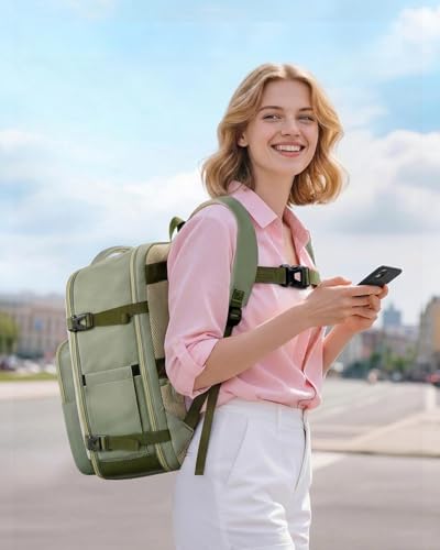 Taygeer Underseat Personal Item Backpack for Airlines, Dirt-resistant TSA Approved Frontier Airlines Personal Item Bag with 2 Packing Cubes, 35L Travel Carry on Backpack for Airplanes women, Green - color: Green