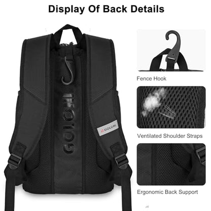 Goloni 40L Baseball Bag, Softball Bat Bag with Shoes Compartment,Fence Hook,Backpack for Baseball, T-Ball & Softball Equipment & Gear - color: Black