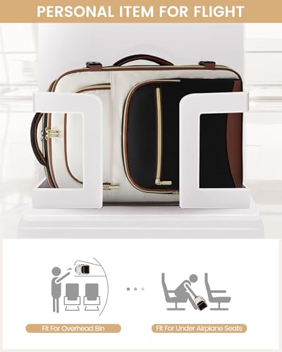 LOVEVOOK Travel Backpack for Women, 40L Airline Approved Carry On Backpack Luggage with 3 Packing Cubes, TSA Personal Item Travel Bag, Waterproof Weekender Backpack Fits 17.3" Laptop - color: Black - Beige White - Chestnut Brown, size: Large-40L-4Pcs