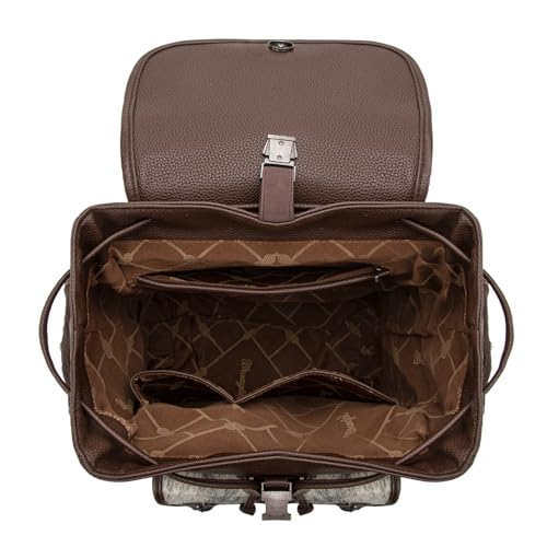 Montana West Wrangler Backpack Purse for Women Hair-on Cowhide Backpacks Western Travel Bags - color: Cowhide Coffee