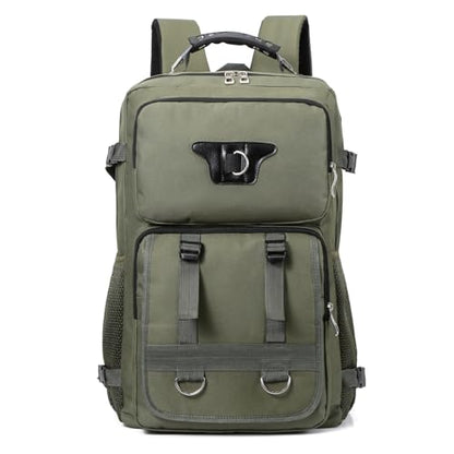 Large Travel Backpack Carry,Camping Hiking Backpack,Water Resistant Outdoor Daypack Travel Bag for Climbing Skiing (Green) - color: Reen