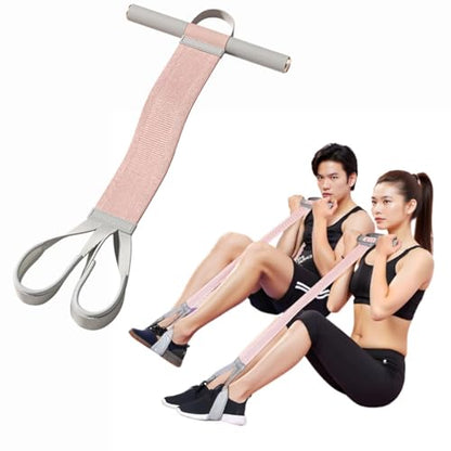 2025 New Yoga Pedal Resistance Fabric Band with Handles Anti-Broken Elastic Sit Up Pull Rope for Strength Training 120lb Full-Body Excercise Band Portable Unisex Resistance Exercise Bands - color: Pink