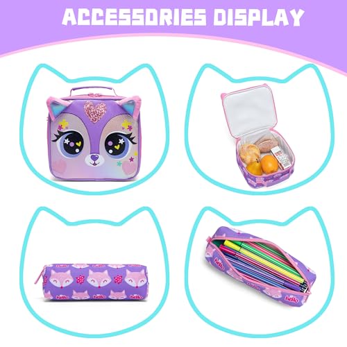 Backpacks for Girls School Bag Cute Girls Backpacks Ages 8-10 Kids Bookbag Set Travel Backpack for Preschool Kindergarten Elementary Students Backpack to School Supplies - color: 01 Purple
