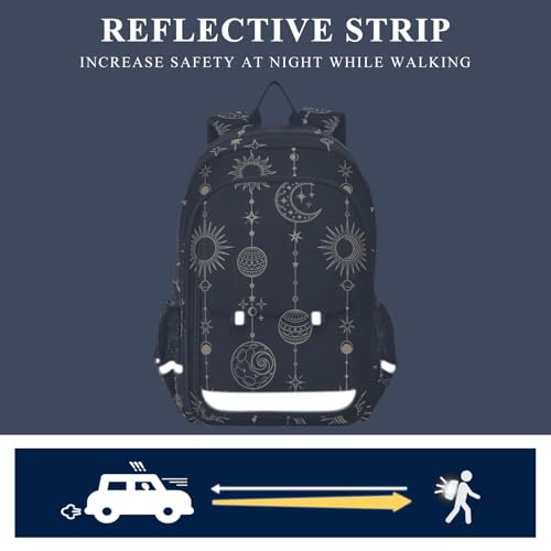 ALAZA Sun Moon Stars Witch Laptop Backpack Purse for Women Men Travel Bag Casual Daypack with Compartment & Multiple Pockets - color: Star