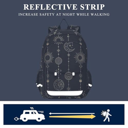 ALAZA Sun Moon Stars Witch Laptop Backpack Purse for Women Men Travel Bag Casual Daypack with Compartment & Multiple Pockets - color: Star