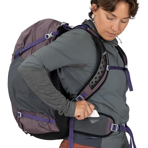 Osprey Hikelite 28L Durable Hiking Backpack - Travel Daypack with Rain Cover for Men and Women, Graphite Purple - color: Graphite Purple, style: 28l