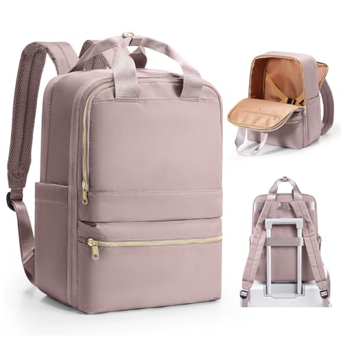 wepadre Carry On Backpack For Women Men Flight Approved Waterproof Travel Backpack With Laptop Compartment Personal Item Bag For Airlines Anti Theft Gym Backpack Casual Daypack Backpacks - color: Pink-purple