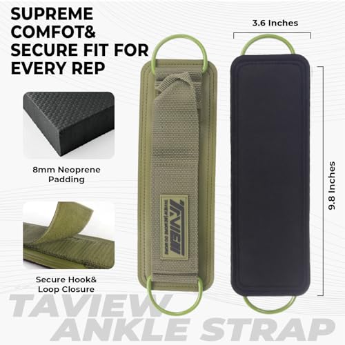 TAVIEW Ankle Straps Cable Machine Attachment for Gym - Cable Kickback Ankle Straps - Padded Ankle Cuffs for Glute Kickbacks and Leg Workouts - color: Green-Pair