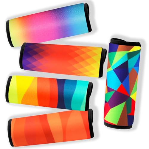 5 Pack Neoprene Luggage Handle Wraps for Suitcase Travel Luggage Tags/Identifiers/Marker/Grips - color: MixedColors002