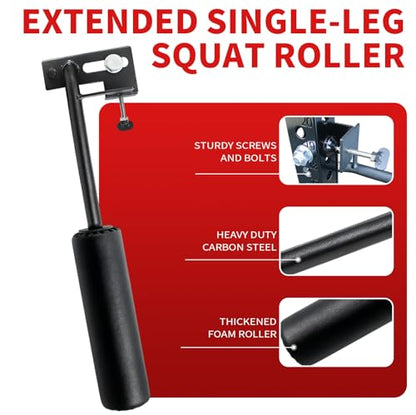 AHTAPFON Nordic Leg Roller for Rack Mounted,Bulgarian Split Squat Accessories,Nordic Hamstring Curl Attachment,Home Gym Equipment for uprights ranging from 2" to 4" wide - size: 5/8″-16mm Hole
