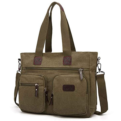 ToLFE Women Top Handle Satchel Handbags Shoulder Bag Messenger Tote Bag Purse Crossbody Bag Travel Work Tote Bag - color: New-army Green, size: Double handles with 9.1" drop