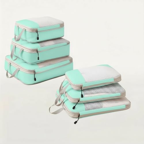 3 Set Compression Packing Cubes for Travel, Travel Bags Luggage Organizers Travel Essentials Compression Cubes for Carry on Suitcases