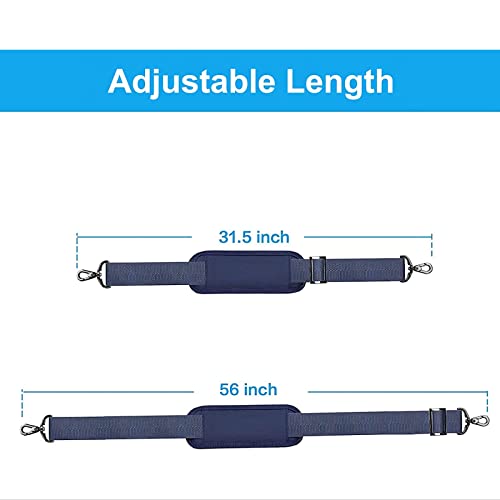 MOSISO 56 inch Shoulder Strap, Adjustable Thick Soft Universal Replacement Non-Slip Fit Padded with Metal Swivel Hooks for Laptop Shoulder Bag/Laptop Messenger Bag/Crossbody Bag, Navy Blue - color: Navy Blue