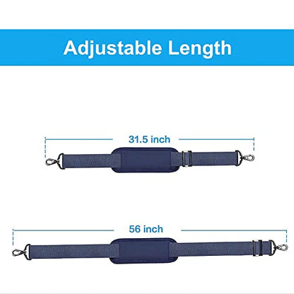 MOSISO 56 inch Shoulder Strap, Adjustable Thick Soft Universal Replacement Non-Slip Fit Padded with Metal Swivel Hooks for Laptop Shoulder Bag/Laptop Messenger Bag/Crossbody Bag, Navy Blue - color: Navy Blue