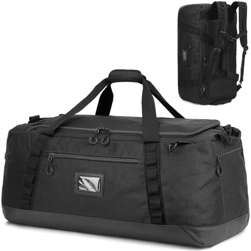 TUGUAN 100L Extra Large Travel Duffle Bag Backpack for Men, 3 in 1 Sports Duffel Bags W/Adjustable Shoulder Strap & Dividers Gym Equipment/Gear Weekend Overnight Bag for Trip Camping Hiking, XL Black - color: Black
