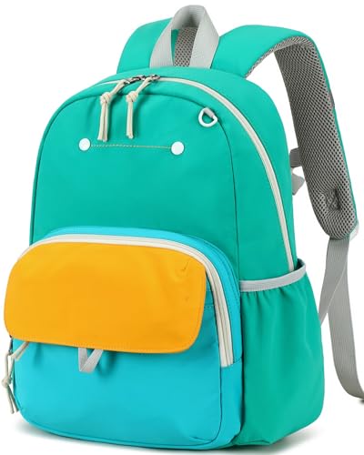 BTOOP Kids Backpack for Boys Girls 3-6, Preschool Kindergarten Backpack with Insulated Lunch Compartment & Chest Strap, Cute Lightweight School Travel Bag Fits A4 Folder - color: Green, size: Age 3-6 (14.5" H Fit Folder)