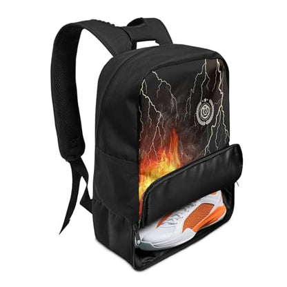 Boxing Dart Lightning Karate Baseball Sport Backpack Shoe Compartment Equipment Bags Gym Teenager Inner Pocket School Ball (Dart Fire design) - color: Dart Fire Design