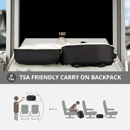 Swissdigital Design Travel Laptop Backpack for Women, 36L Carry On Backpack with USB Charging Port, RFID Protection & Wet-Dry Separation, TSA Friendly Fits 16 Inch Laptop, Black | SD1749-01 - color: Black