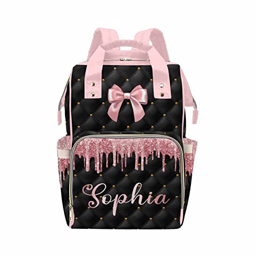 MyPupSocks Custom Baby Diaper Backpack with Name, Custom Multifunction Large Travel Diaper Bag Backpack for New Mom Baby Newborn - color: Multi #28